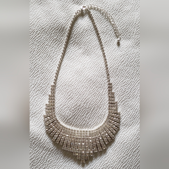 Cubic Zirconia necklace, sparkly princess bling costume jewelry - Picture 3 of 3